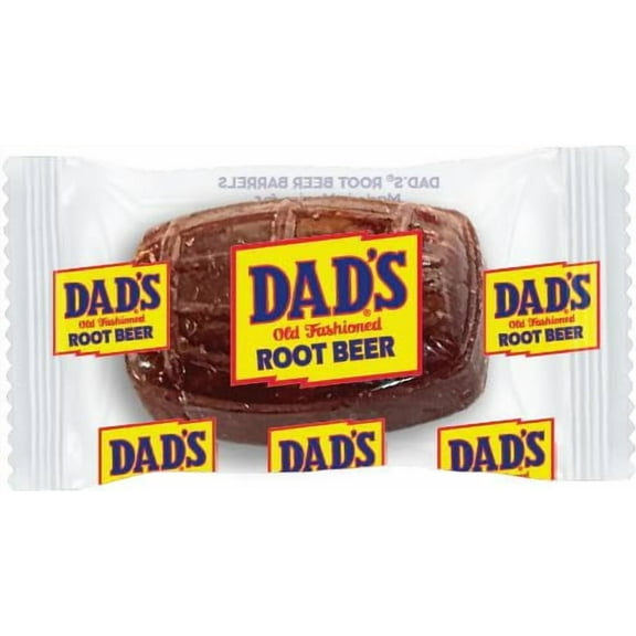 FirstChoiceCandy Dad's Root Beer Barrels Hard Candy, Individually Wrapped Bulk in resalable bag, Old Fashioned Candy Barrels- 1 Pound