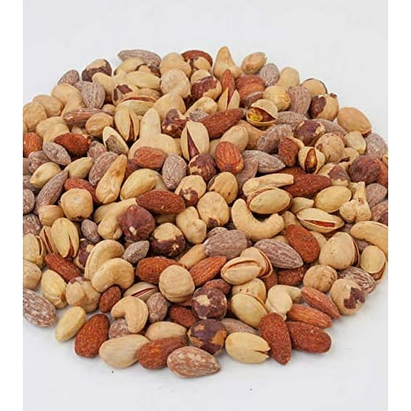 FirstChoiceCandy Deluxe Jumbo Roasted & Salted Mixed Nuts Nutrition Snacks (pistachios, almonds, filberts (hazelnuts), and cashews ) - 2 Pound