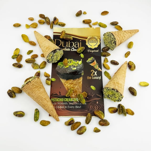 FirstChoiceCandy Chocolate Cones with Pistachio Cream, Great Rich Chocolate, Individually Package - 20 Pc