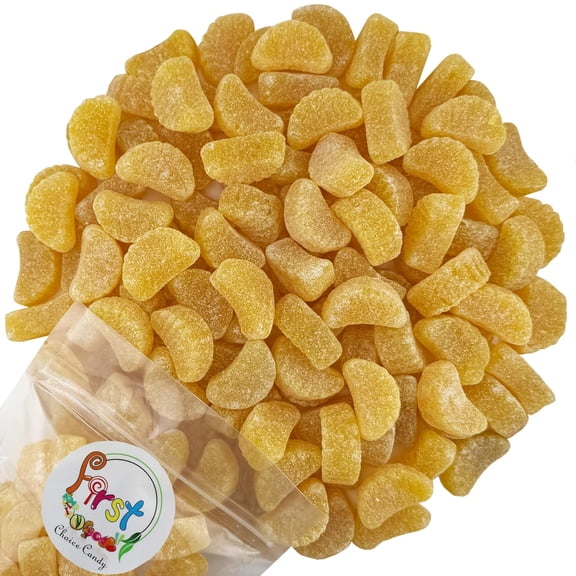 FirstChoiceCandy Fruit Slices Jelly Wedges Candy, Gummy and Sugar Flavored Jelly Candy, Fruit Slices Candy, Delicious Fruit Slices for Occasions ( Yellow Lemon - 2 Pound ) )