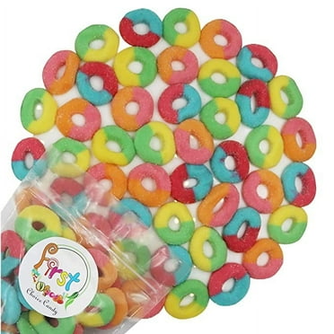 FirstChoiceCandy Gummi Rings (Rainbow Sour Neon Assorted Flavors, 2 LB)