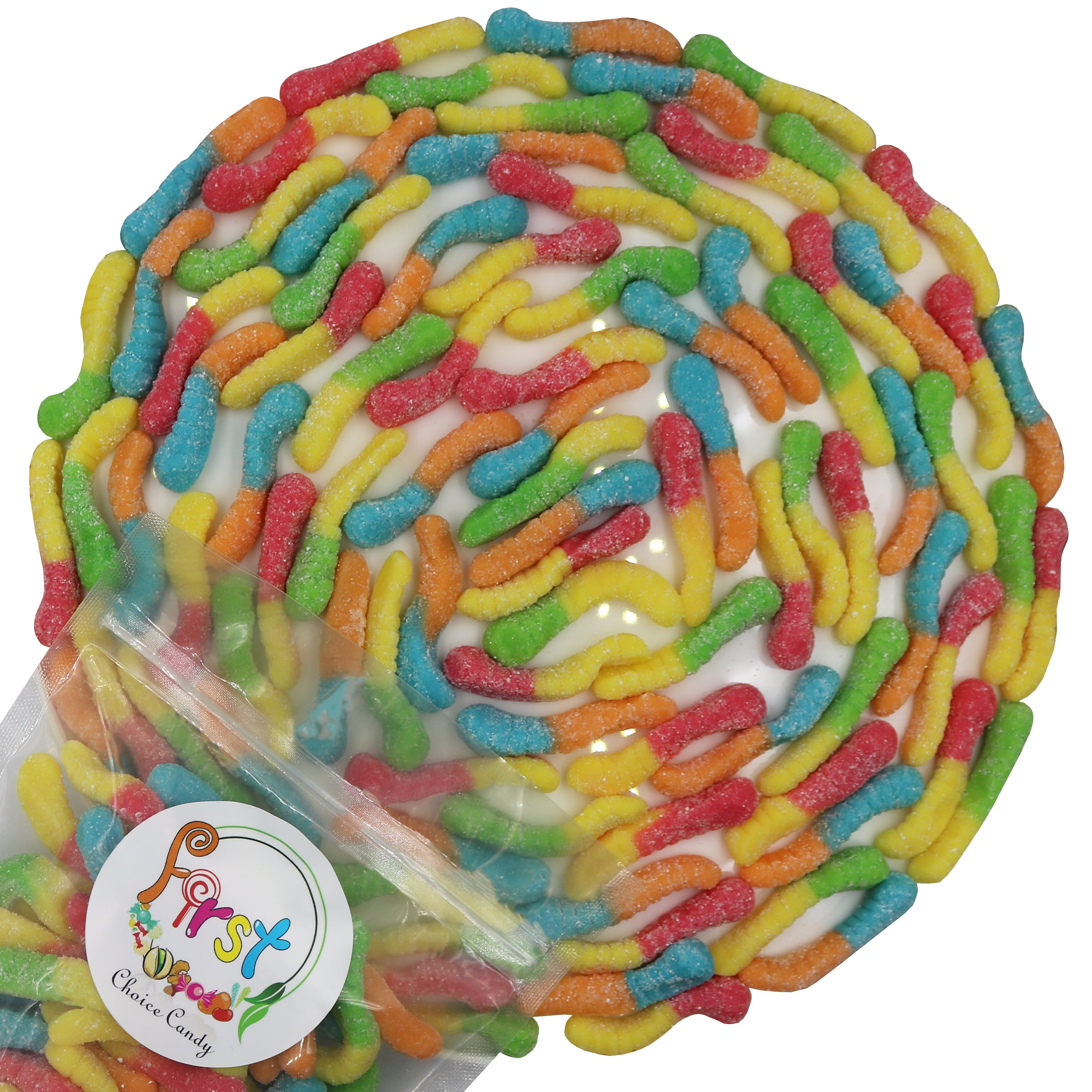 FirstChoiceCandy Gummy Crawlers Candy (Sour Bright Neon Worms, 5 Pound)