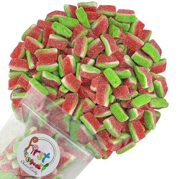 FirstChoiceCandy Gummy Fruit Candy ( Sour Watermelon Wedge Slices, 2 Pound )