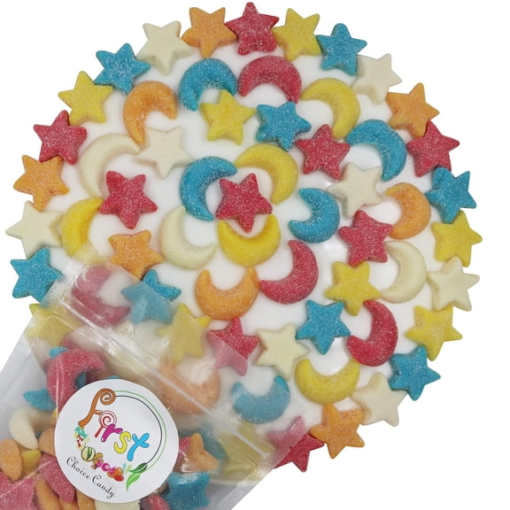 FirstChoiceCandy Gummy Glittery Sour Stars and Moons - 2 Pound