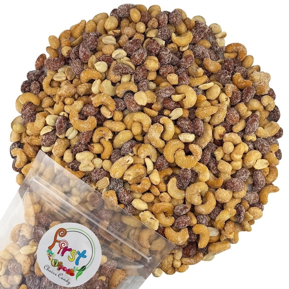 FirstChoiceCandy Honey Roasted Mixed Nut Blend Cashews, Almonds & Peanuts, Sweet, Crunchy & Flavorful Snack - 2 Pound