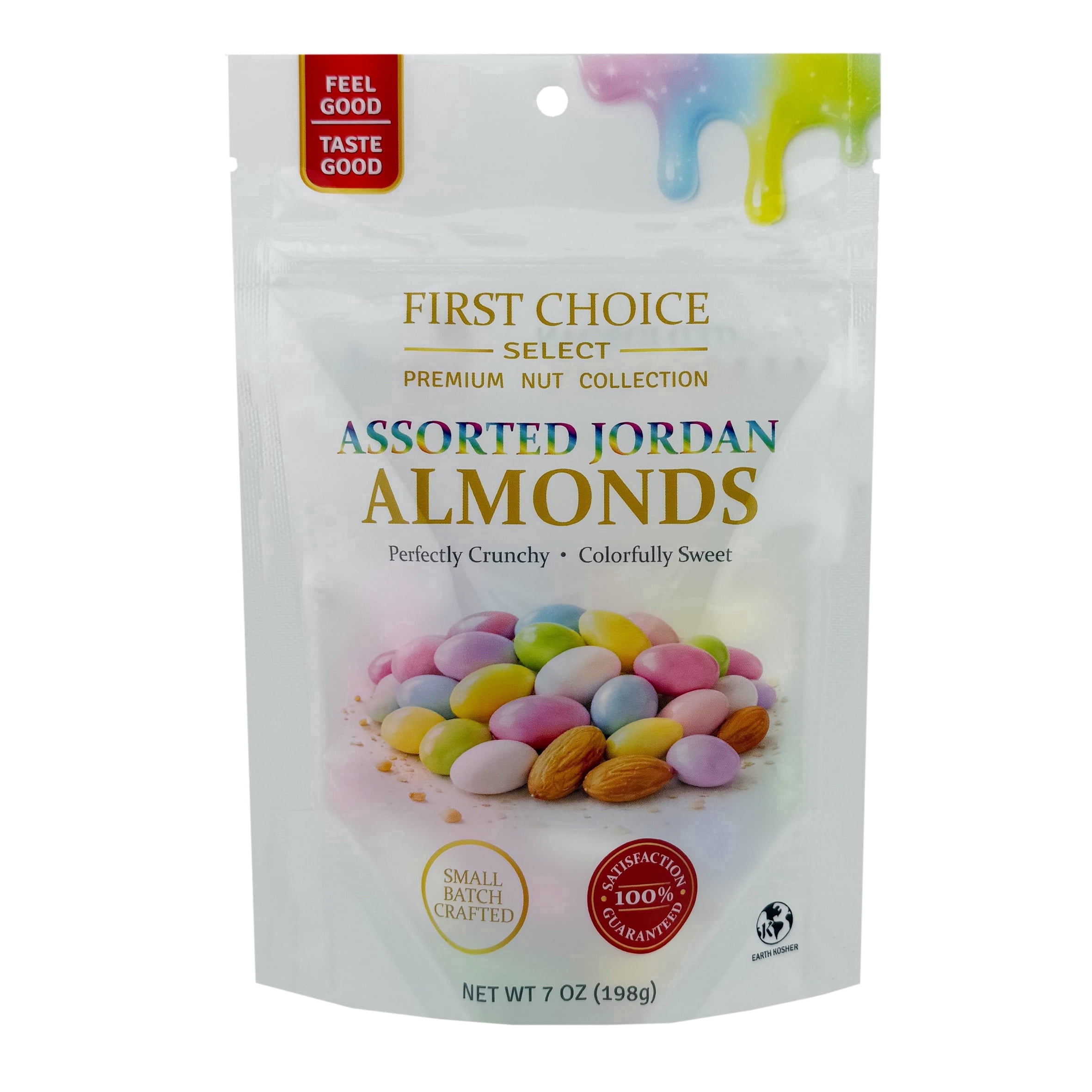 FirstChoiceCandy Jordan Almonds ( Assorted Pastel Colors - 7 Oz, Pack Of 6 , Individual Bag )