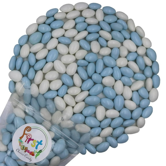 FirstChoiceCandy Jordan Almonds (Baby Blue & White, 2.5 Pound)