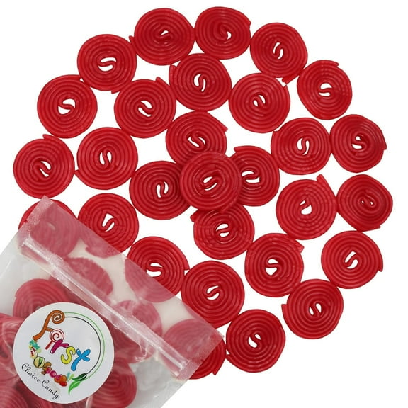 FirstChoiceCandy Licorice Wheels Gummy Candy (Red Strawberry, 5 Pound)