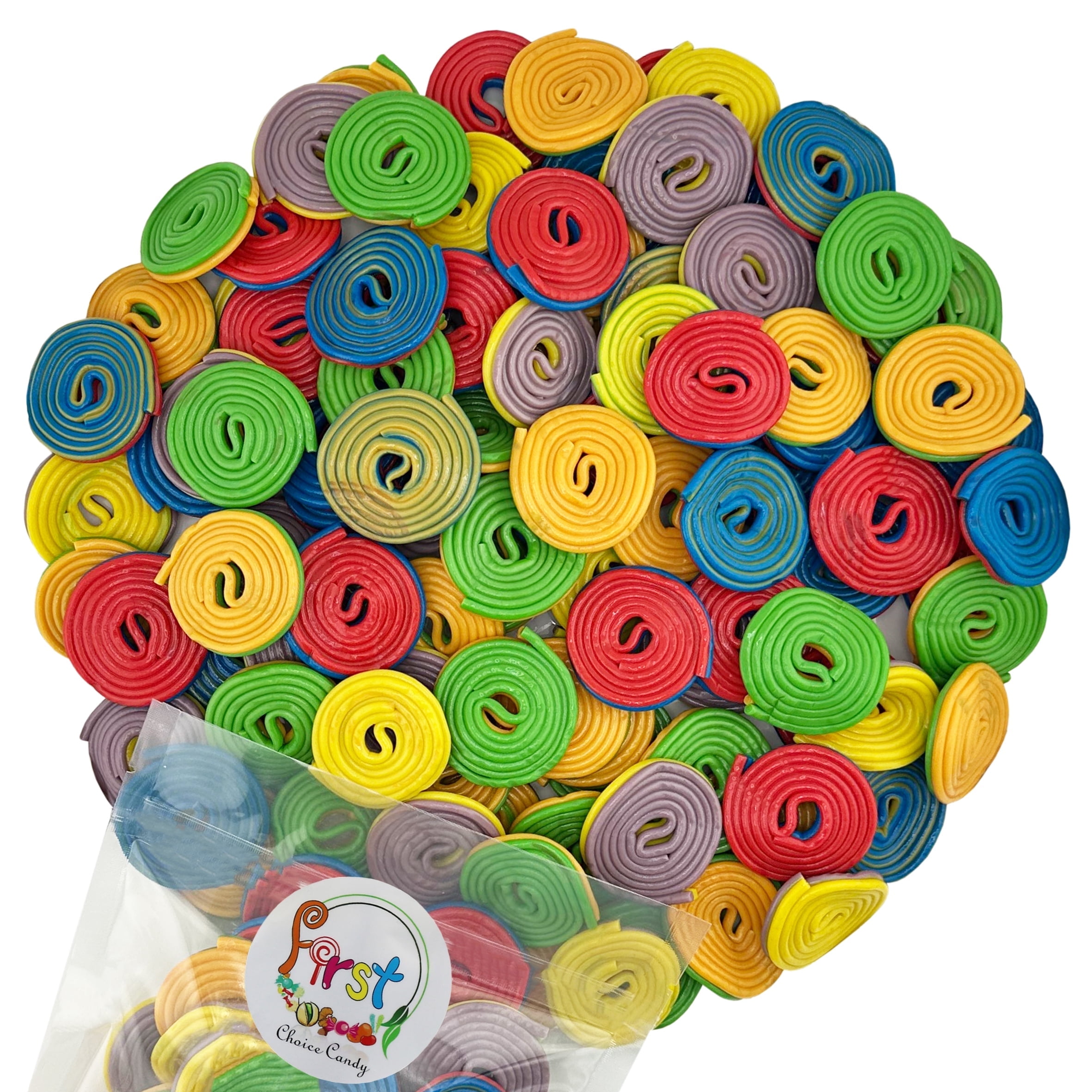 FirstChoiceCandy Licorice Wheels Gummy Candy (Two Faced Rainbow, 5 Pound)