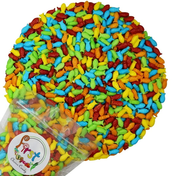 FirstChoiceCandy Rainbow Aquarium Fish Assorted Mini Guppies Hard Candy (Regular, 10 Pound )