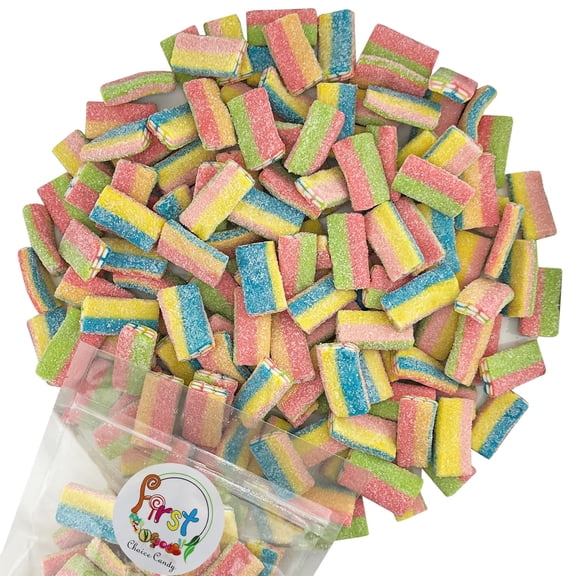 FirstChoiceCandy Rainbow Sour Gummy Bricks Colorful Sweet & Tangy Chewy Candy - 1 Pound