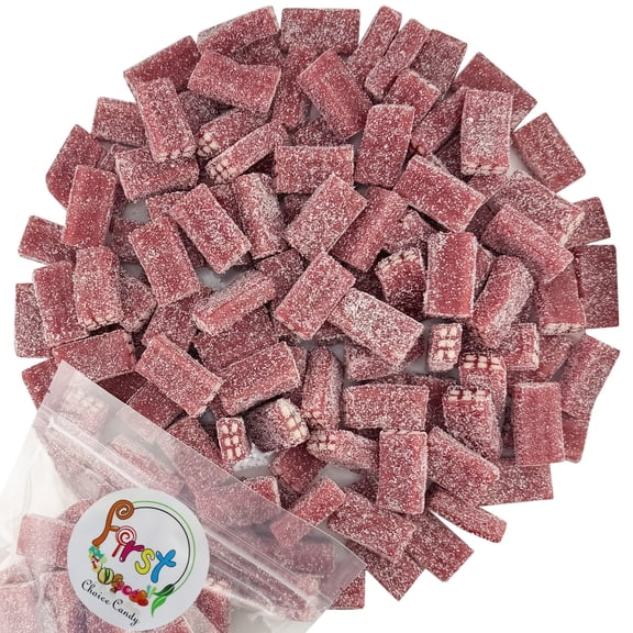 FirstChoiceCandy Sour Blue Raspberry Bricks Bite Size Gummy Candy - 1 Pound