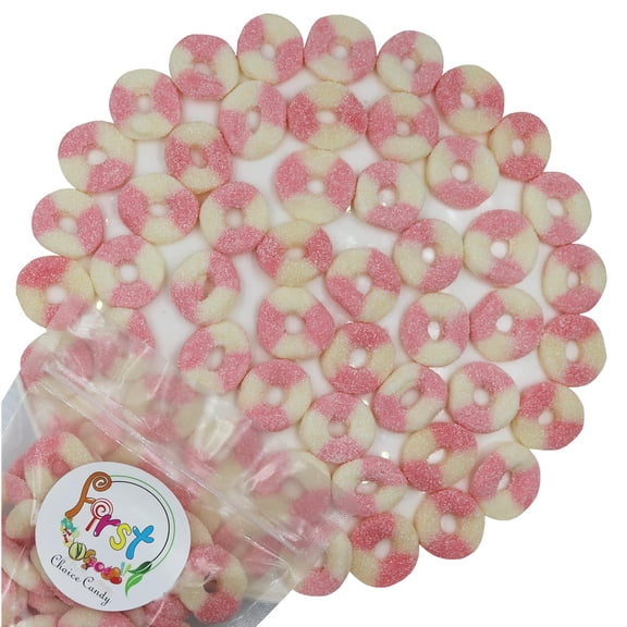 FirstChoiceCandy Sour Gummiroos Mini Gummy Rings (Sour Pink Lemonade Mini Ring , 5 Pound)
