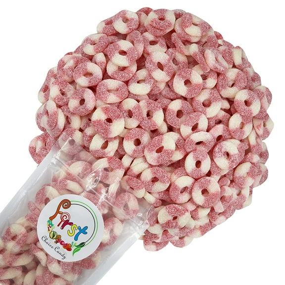 FirstChoiceCandy Sour Strawberry Mini Gummy Rings 2 Pound