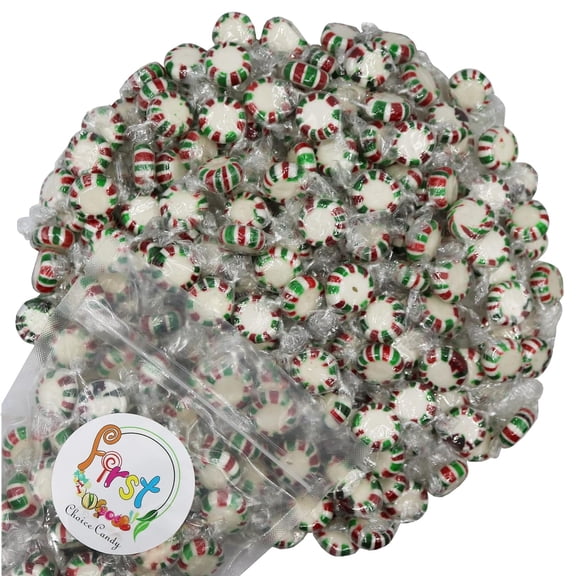 FirstChoiceCandy Starlight Mint Hard Candy Disc ( Red - White - Green - 5 Pound )