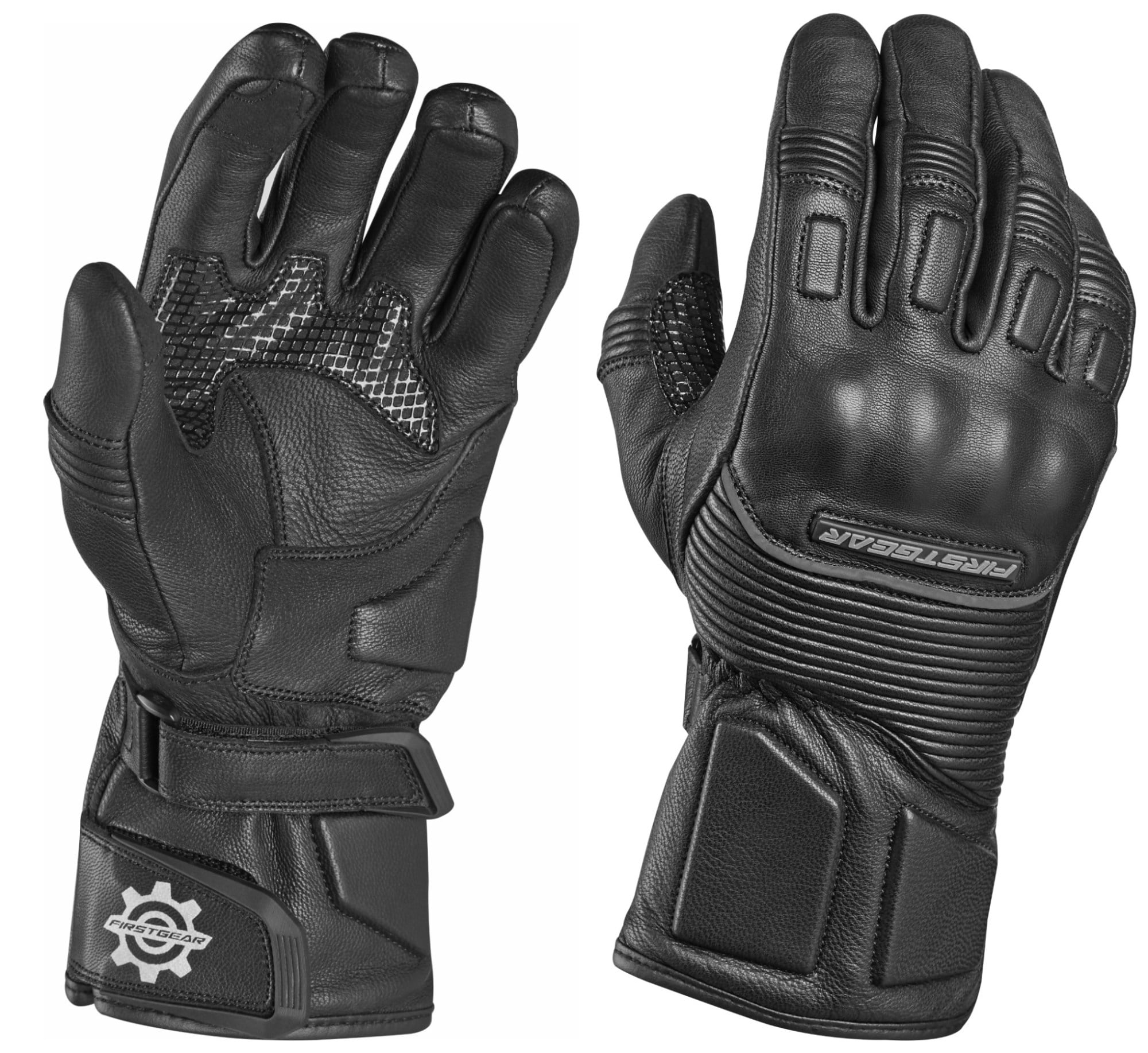 FirstGear Bancroft Womens Leather Insulated Motorcycle Gloves Black SM