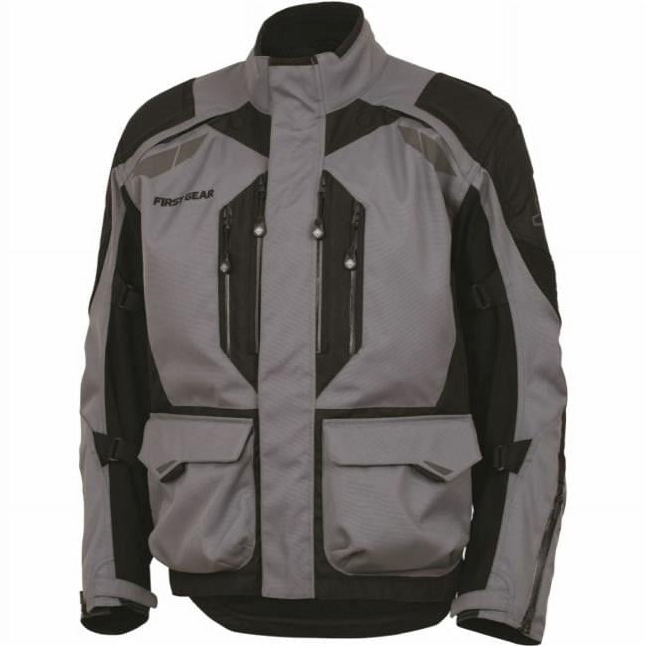 FirstGear Kathmandu 2.0 Mens Motorcycle Jacket Gray/Black 2XL Tall ...