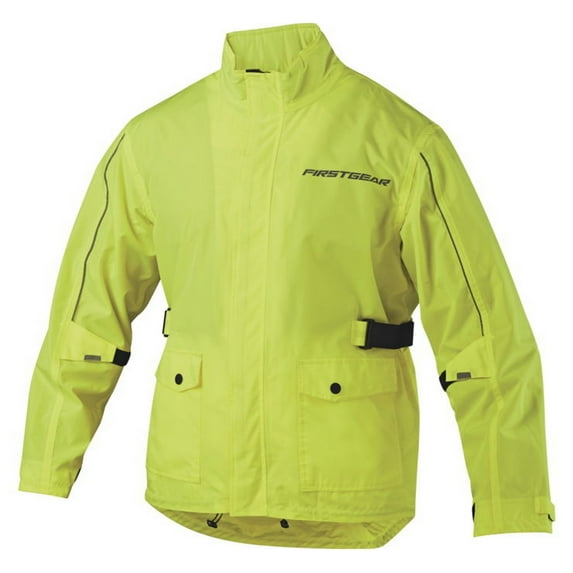 FirstGear Splash Mens Motorcycle Rain Jacket Hi Viz Yellow 3XL