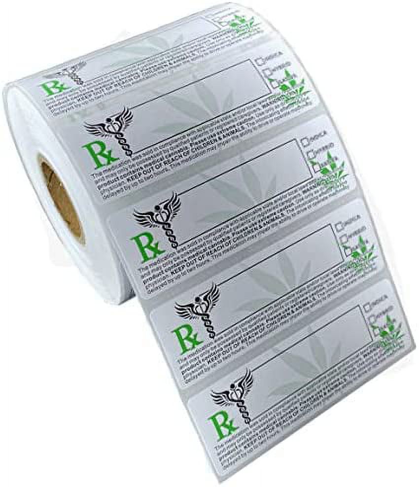 FirstZi RX Medical Label Stickers 3"x1", 1000 pcs Per Roll, California