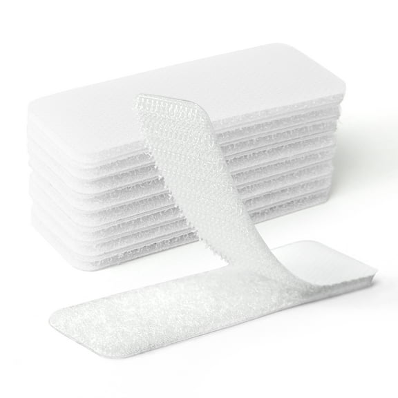 Firstape 48 Pairs (96 Pcs) 1x3 Inch Heavy Duty Hook and Loop Strips, Adhesive Backed Fastener Tape for Mounting,White, Strong Hold for Home & Office