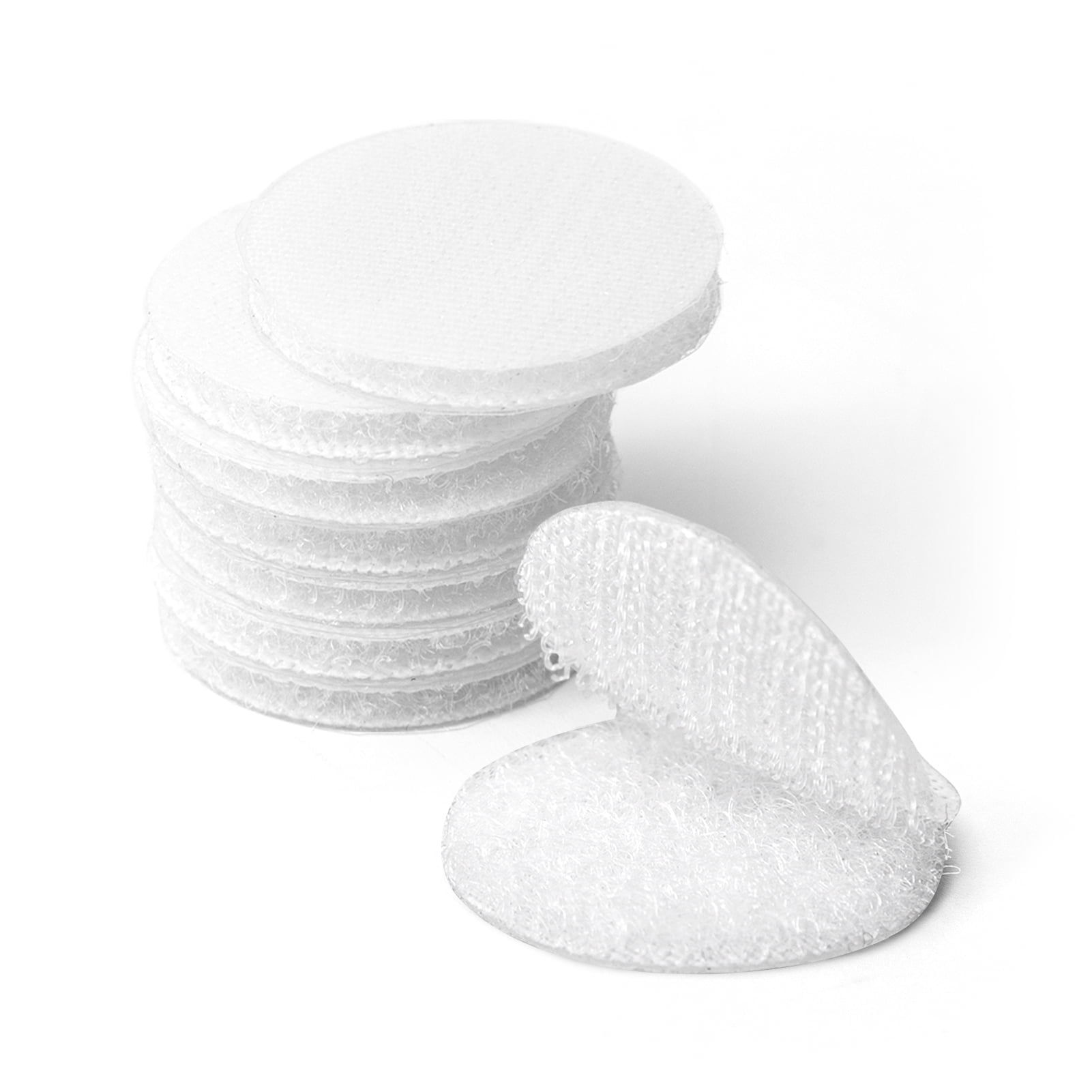 Firstape 80 Sets (160 Pcs) 1 Inch Adhesive Dots, Sticky Back Hook and Loop Coins, White Velcro Round Pads for Home, Office