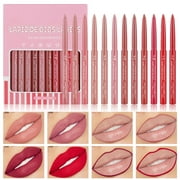 Firstfly 12 Colors Matte Retractable Lip Liner Pencil Set,High Pigment Velvet Nude Collection Makeup Waterproof Long Wear Lip Gloss,Slim Smooth Long Lasting Lip Liner for Women Beauty Makeup