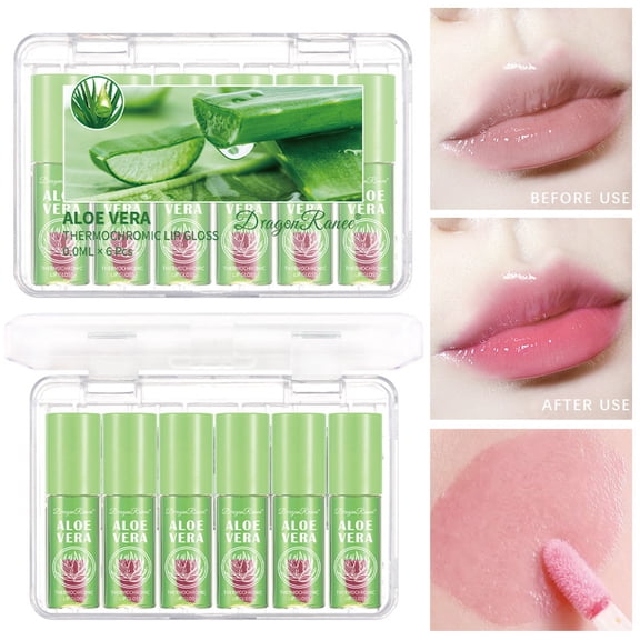 Firstfly 6 Pcs Lip Balm Set, Hydrating Moisturizing Cheeks Eyes Magic Temperature Color Changing Moisturizer Nutritious Lip Oil,Prevent Dryness Chapping, Nourishing Long Lasting Natural Lip Makeup