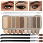 Firstfly 9 Color Mini Naked Eyeshadow Palette, Matte Neutral Nude Smoky Eye Shadow Makeup High Pigmented Naturing-Looking Blendable Long Lasting Waterproof Eye Shadow Palette with Brush