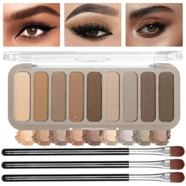 Firstfly 9 Color Mini Naked Eyeshadow Palette, Matte Neutral Nude Smoky Eye Shadow Makeup High Pigmented Naturing-Looking Blendable Long Lasting Waterproof Eye Shadow Palette with Brush
