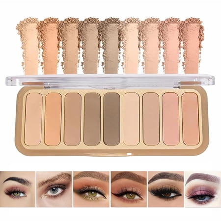 Firstfly 9 Color Mini Naked Smokey Eyeshadow Palette, Matte Neutral Nude Eye Shadow, High Pigmented Naturing-Looking Long Lasting Eyeshadow Beauty Cosmetics Makeup Palette for Women & Girls