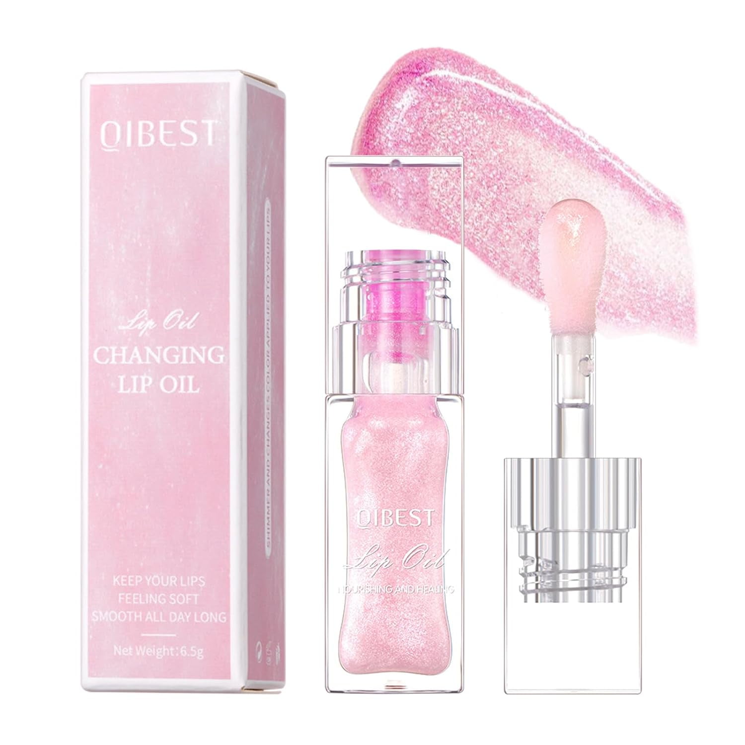 Firstfly Magic Color Changing Moisturizing Lip Glow Oil, Plumping