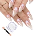 thumbnail image 1 of Firstfly White Pearl Chrome Nail Powder, High Pigment Mirror Effect Aurora Magic Nail Glitter Jewelry Powder, Iridescent Pearl Metallic Nail Powder, DIY Nail Art Manicure Decorations, 1 of 7