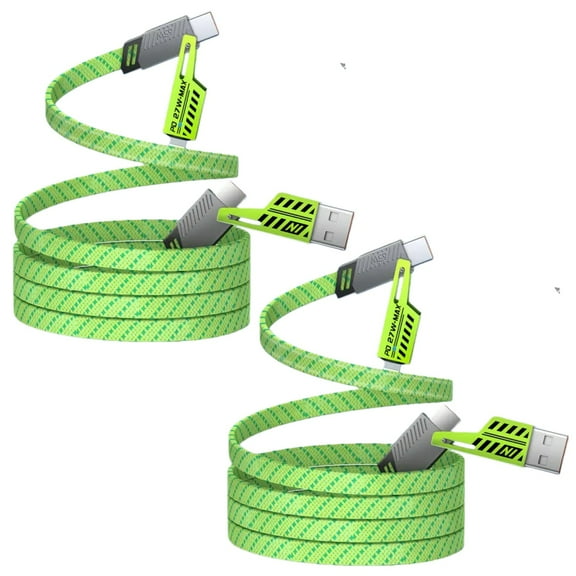 Firsting 2PCS 65W 4-in-1 Multi Cell Phone Data Cable Fast Charge 27WPD Charge Cord Charging cable, Green