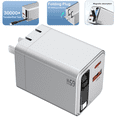 thumbnail image 1 of Firsting 3-in-1 65W Fast Charging Power Adapter USB C Wall Charger,USB A Charger Block, PD Power Adapter + QC Wall Plug Multiport Type C Charging Block Cube Compatible with iPhone, Android, Silver, 1 of 12