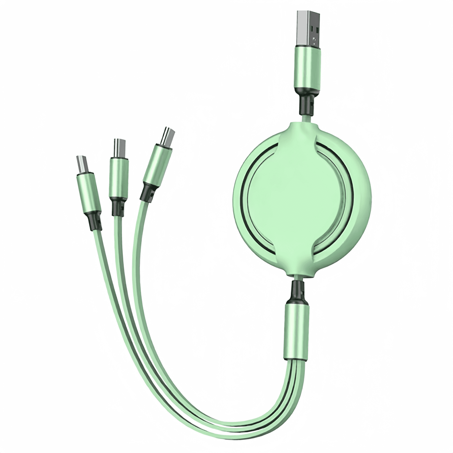 Firsting 3 in 1 Fast Charging Cable Retractable Charger Cord USB Type C