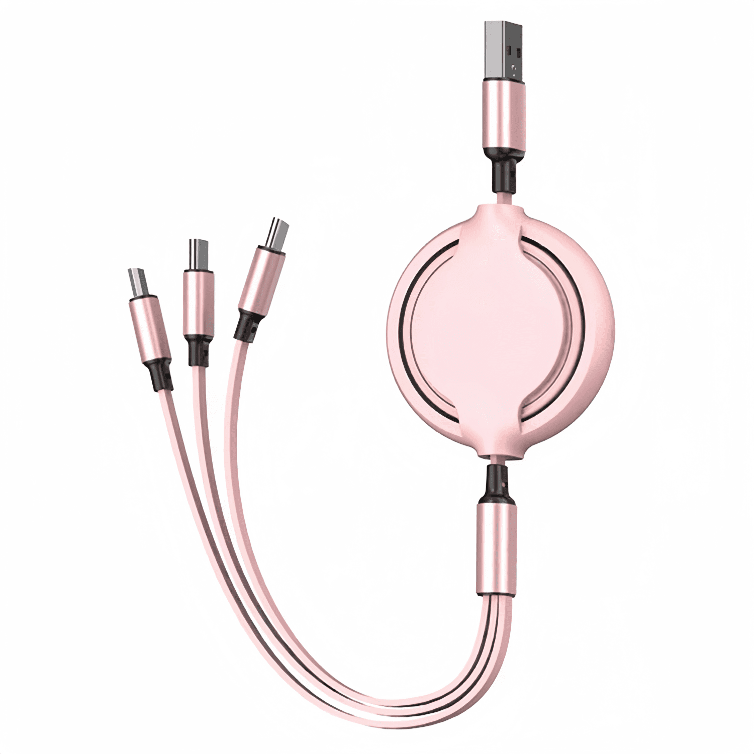 Firsting 3 in 1 Fast Charging Cable Retractable Charger Cord USB Type C
