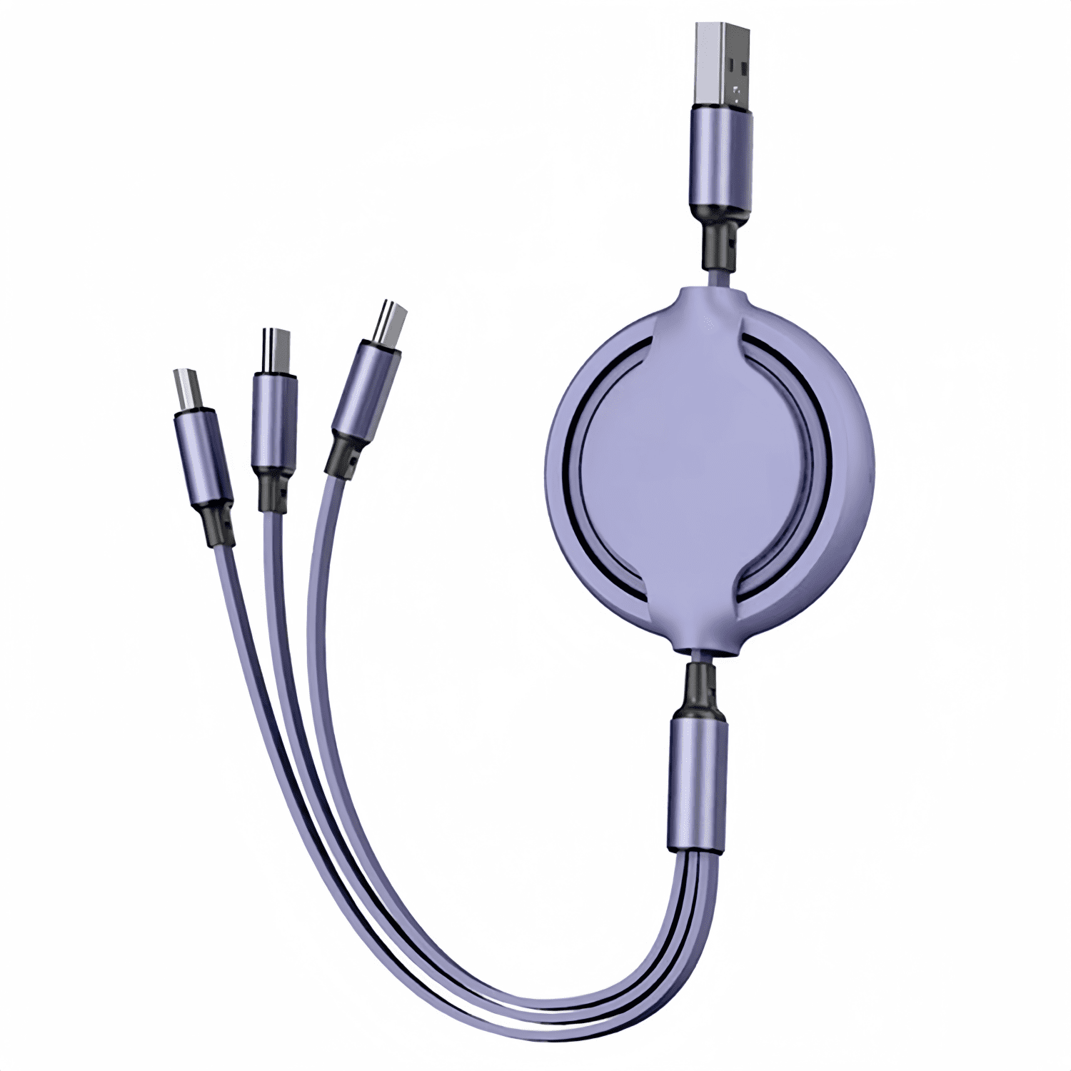 Firsting 3 in 1 Fast Charging Cable Retractable Charger Cord USB Type C
