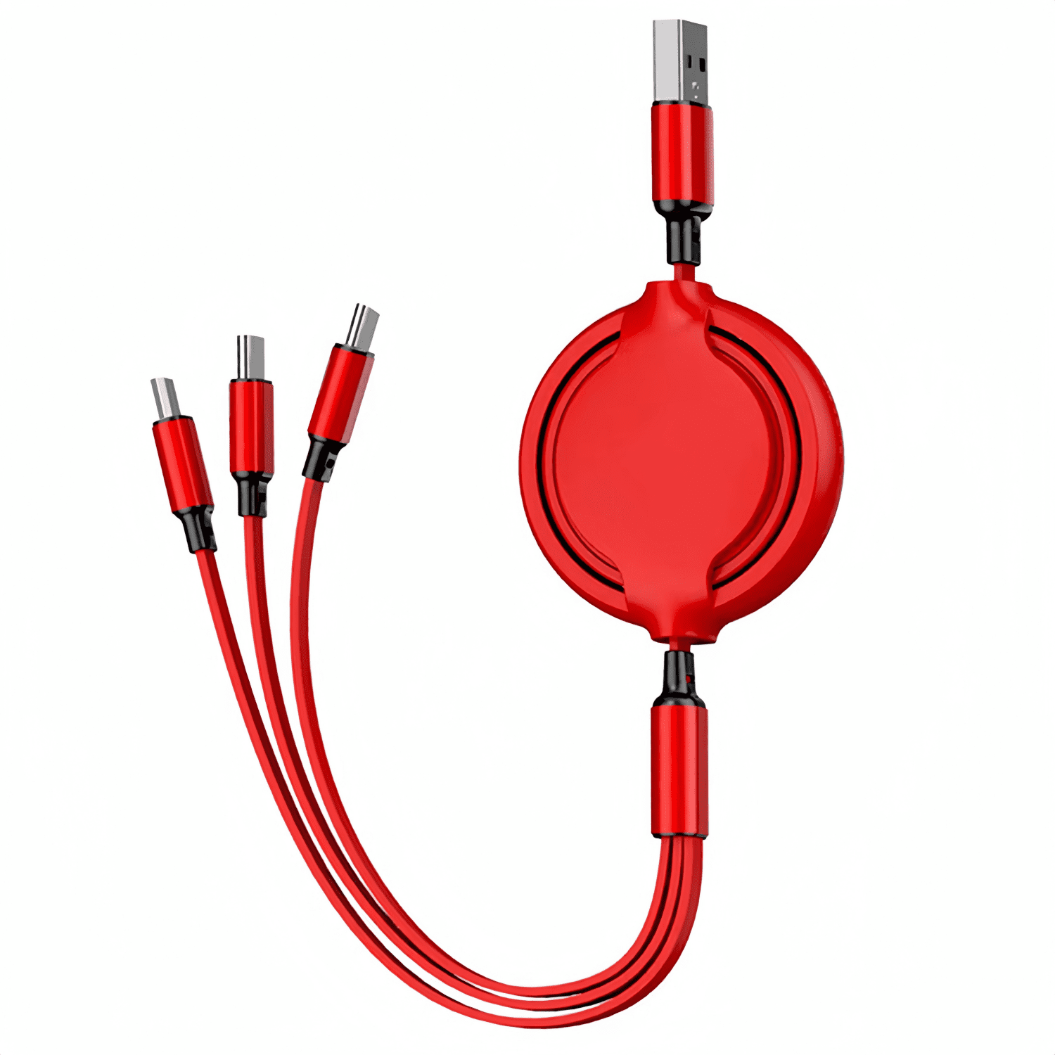Firsting 3 in 1 Fast Charging Cable Retractable Charger Cord USB Type C