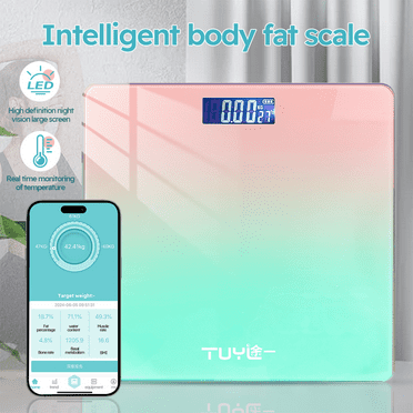Firsting High Accuracy Digital Body Weight Scale Digital, 400 lb, with Smartphone App, Gradient Pink