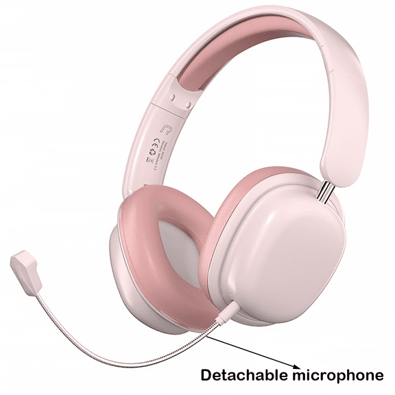 Firsting Wireless Headset Bluetooth Headphone Universal Noise Cancellation Mobile Game Headset Pink