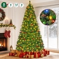 thumbnail image 1 of Firstness 5ft Pre-Lit Artificial Christmas Tree with 11 Lighting Modes, Xmas Tree with 625 Branch Tips,Pine Cones and Red Berries, 1 of 13