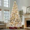 thumbnail image 1 of Firstness 7.5ft Pre-Lit Artificial Christmas Tree Snow Flocked Xmas Tree with 600 LED Lights, 1 of 9