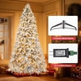 thumbnail image 1 of Firstness 6ft Pre-Lit Christmas Tree with 300 LED Lights Artificial Snow Flocked Xmas Tree, 1 of 9