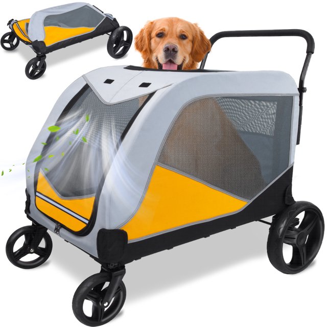Firstness Dog Stroller For Medium & Large Pet, For Up to 132lbs