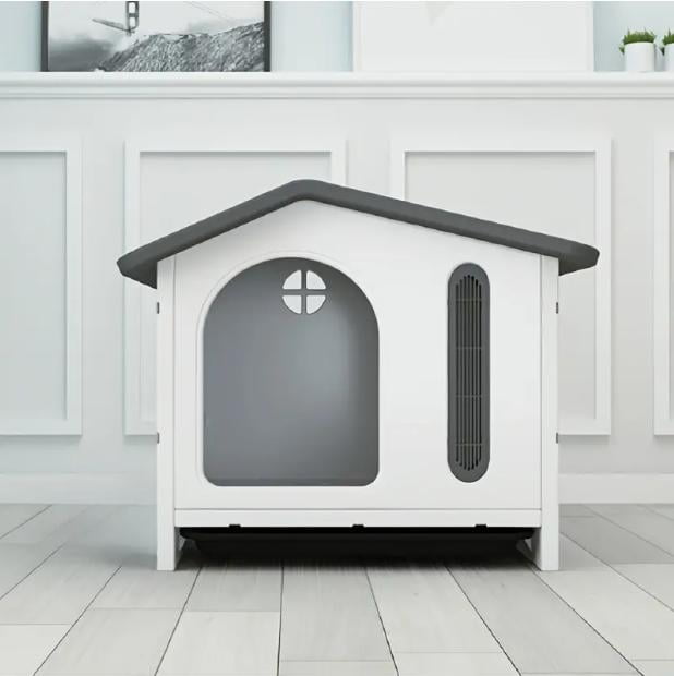 Weatherproof Dog House for Indoor/Outdoor, Durable Plastic, All-Season