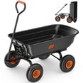 thumbnail image 1 of Firstness Garden Dump Cart, 600 lbs 4 Cu.ft Heavy Duty Garden Wagon with Quick-Release Dumping for Garden Lawn Farm Landscaping, 1 of 11