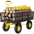 thumbnail image 1 of Firstness Heavy Duty Garden Cart, 1400 lbs Capacity Garden Wagon with Removable Sides, Black, 1 of 9