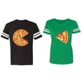 thumbnail image 1 of Firts Bite Love at Matching Couple Cotton Jerseys (Men Black / Women Green) (Men XXXL / Women XXL), 1 of 3