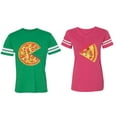 thumbnail image 1 of Firts Bite Love at Matching Couple Cotton Jerseys (Men Green / Women Pink) (Men XL / Women XXL), 1 of 3