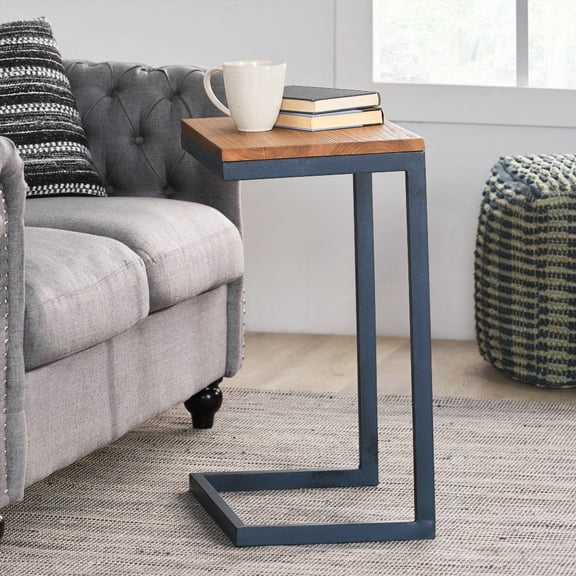 Firwood Antique Accent Table - Large Size with Iron Base